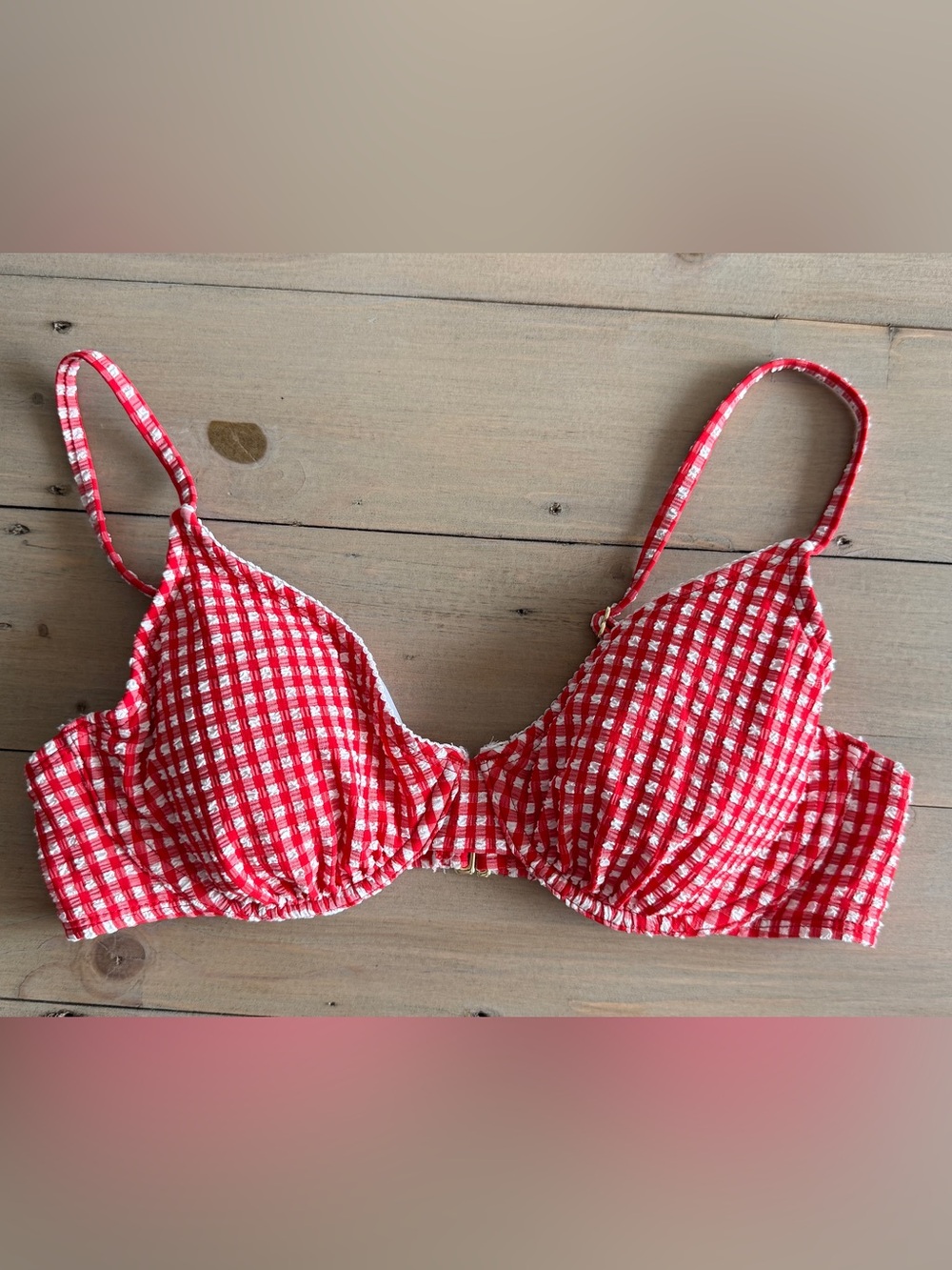Wild Fable Red and White Gingham Bikini Set Size Medium - Picture 2 of 8